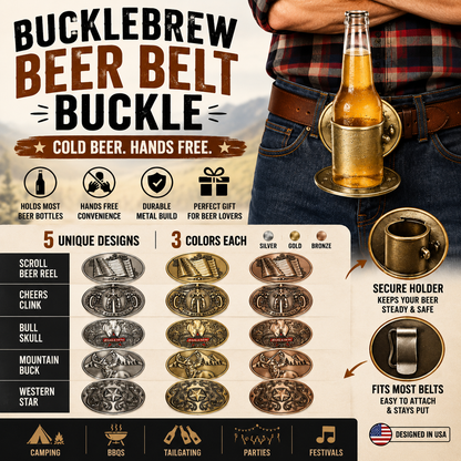 BuckleBrew™ Beer Belt Buckle Holder