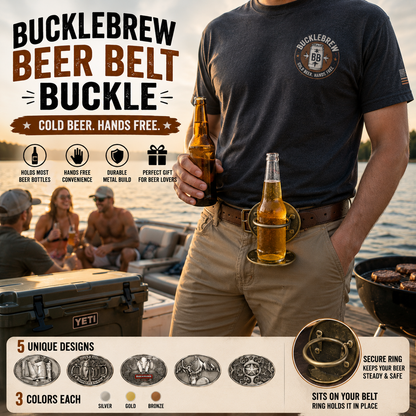 BuckleBrew™ Beer Belt Buckle Holder